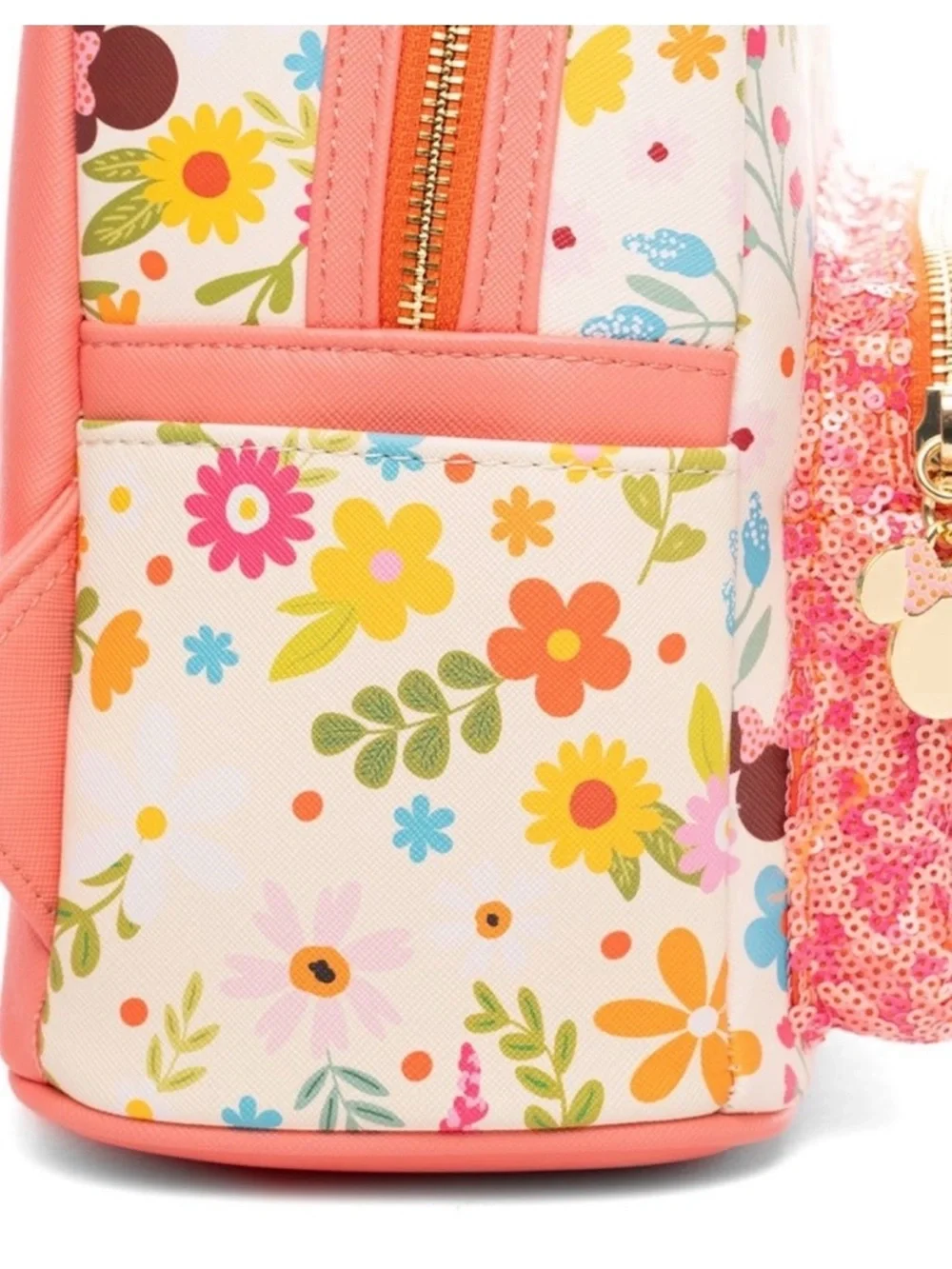 Loungefly Disney Floral Sequined Mini Backpack
